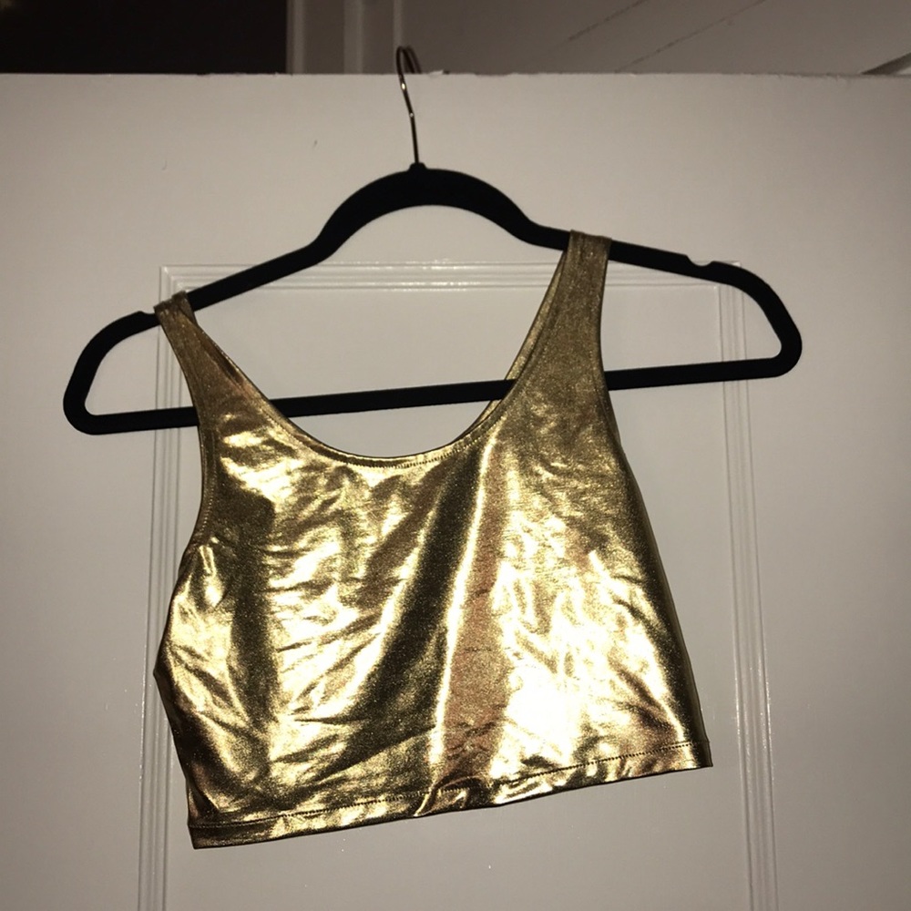 Silence+Noise Gold Crop Top
